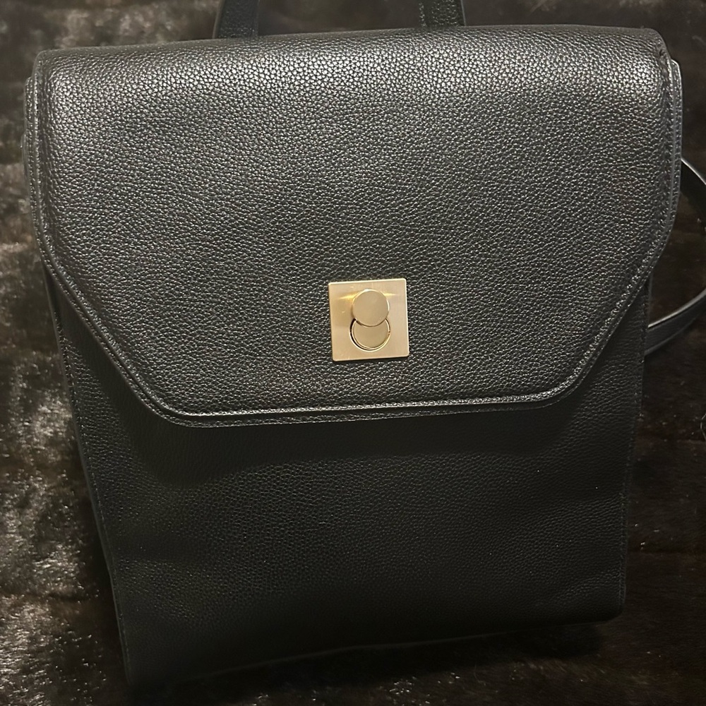 Alfani Black Leather Backpack - Picture 2 of 14